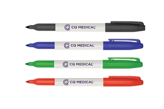 Sharpie markers in black, blue, green and red